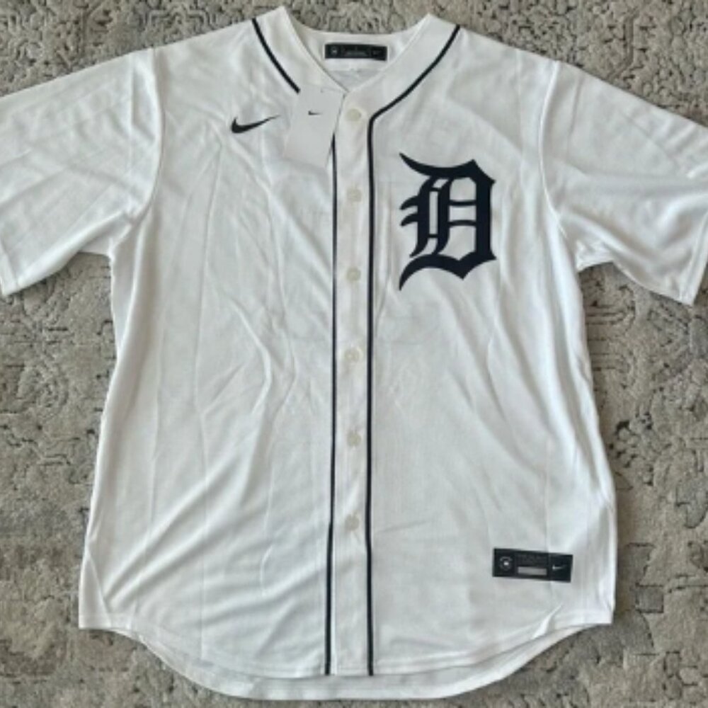 Nike Authentic Detroit Tigers Riley Greene #31 MLB White Jersey Men’s Sz: L
